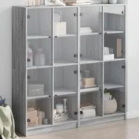 Libreria Ante Grigio Sonoma 136x37x142 cm in Legno Multistrato 3206522