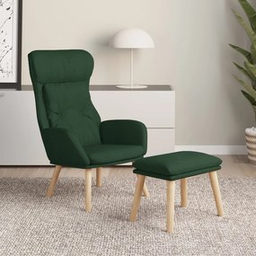 Poltrona Relax Con Poggiapiedi Verde Scuro İn Tessuto /
