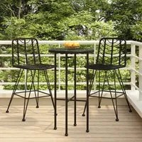 Sgabelli da Bar 2 pz Neri 45x56x103,5 cm Rattan PE e Acciaio 319431