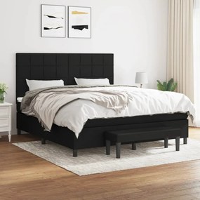 Giroletto A Molle Con Materasso Nero 160x200 Cm İn Tessuto /