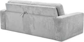 Divano grigio chiaro allungabile con rivestimento in velluto a coste 195 cm Nona – Makamii