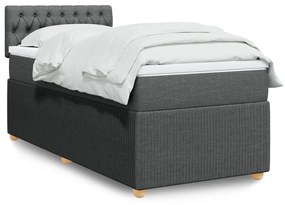Giroletto A Molle Con Materasso Grigio Scuro 100x200 Cm Tessuto /