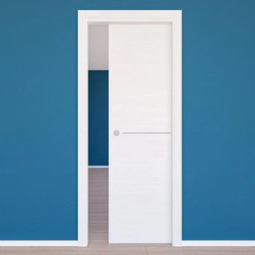 Porta scorrevole MILK INSERTO bianco L 70 x H 210 cm reversibile