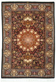Sandjan Tappeto persiano 140 x 200 Nero (Iran) Annodato A Mano
