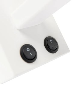 Lampada da parete moderna bianca con paralume bianco - Brescia