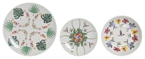 Set di Stoviglie DKD Home Decor Tropicale Porcellana (18 pcs)