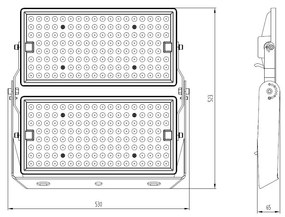 Faro Modulare LED 500W IP66 angolo 60°, 135lm/W, IK08 - LIFUD Driver Colore  Bianco Naturale 4.000K