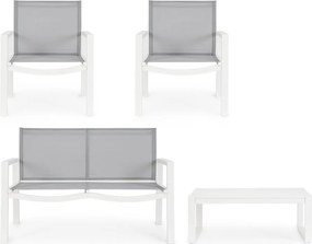 Set di mobili da giardino bianco in alluminio per 4 persone Kallen – Bizzotto