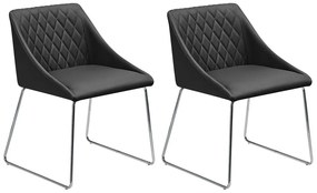 Set di 2 sedie pelle sintetica nero ARCATA Beliani