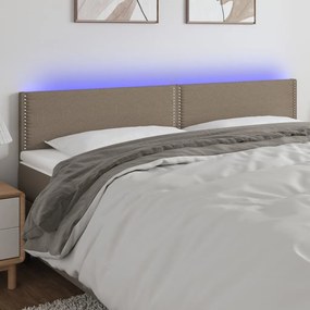 Testiera A Led Tortora 180x5x78/88 Cm İn Tessuto /