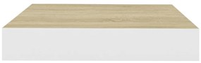Mensole a muro 4 pz rovere e bianco 23x23,5x3,8 cm in mdf