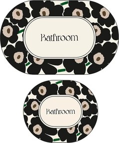 Set di tappetini per il bagno neri/beige 2 pz 60x100 cm Oweld – Foutastic