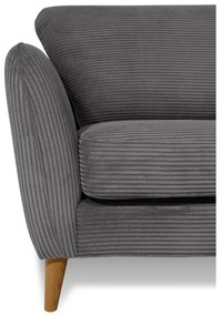 Divano in velluto a coste grigio scuro 206 cm Paris - Scandic