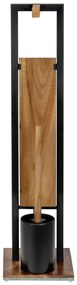 Porta carta igienica in legno con spazzola Rivalta Acacia - Wenko