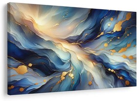 Quadro su tela – Flusso di luce blu e oro