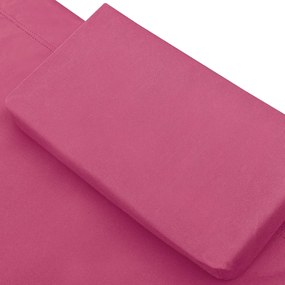 Lettino prendisole con baldacchino e cuscino rosa