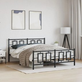 Giroletto Senza Materaso Con Pediera İn Metallo Nero 160x200 Cm /