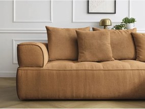 Divano angolare color senape (penisola a sinistra/a L) con rivestimento in ciniglia Whesley – Bobochic Paris