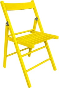 Sedia pieghevole in legno colorata GIALLO