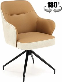 Sedia girevole K527 marrone/beige