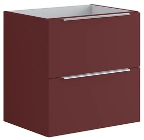 Armadietto bagno a terra Brera 2 cassetti P 45.5 x L 59.5 x H 60 cm laccato opaco rosso jaipur