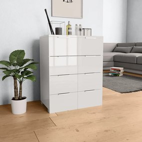 Credenza bianco lucido 60x35x80 cm in legno multistrato