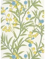 Little Greene Carta da parati Bamboo Floral - Blue Verditer