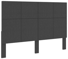 Testiera Letto Grigio Scuro İn Tessuto 160x200 Cm /