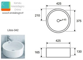 Kamalu - lavabo tondo 42cm litos-342