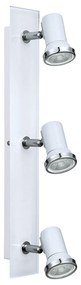 Spot Moderno Tamara 1 In Acciaio Bianco 3 Luci Gu10 3W Ip44