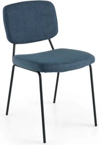 Sedia metallo seduta tessuto Blu - TULLIA 2 sedie