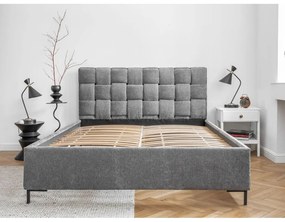 Letto matrimoniale imbottito grigio con rete inclusa 180x200 cm Eve – Miuform