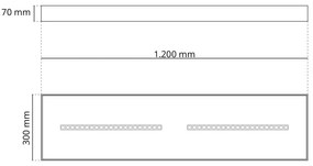 Plafoniera LED 120x30 28W, 36W, 42W CCT, CRI92 con driver Philips Colore Bianco Variabile CCT, Potenza 28W