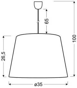 Lampadario a sospensione con filo PLATINO 1xE27/60W/230V