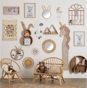 Atmosphera - Specchio da parete per bambini RABBIT 37x24 cm in bambù
