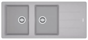 Lavello integrato 2 vasche in alluminio argento FRANKE Boston L 50 x L 116 cm