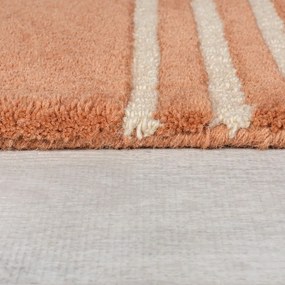 Tappeto color terracotta in lana tessuto a mano 200x290 cm Lozenge Terracotta – Flair Rugs