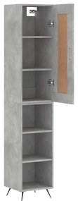 Credenza grigio cemento 34,5x34x180 cm in legno multistrato