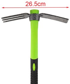 Zappa 2 Punte da Giardino con Rastrello Tridente Manico Antiscivolo Lunghezza 38.5cm x 26.5cm Attrezzi da Giardinaggio