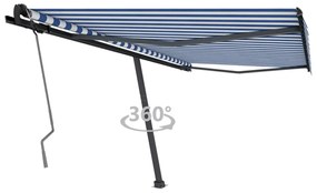 Tenda Retrattile Manuale Con Palo 400x350 Cm Blu/bianco /