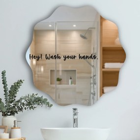 Adesivo per specchio S32 – Hey! Wash your hands.