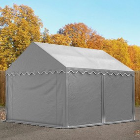 TOOLPORT Tenda capannone 3x4m, Telo in PVC, grigio - (2330)