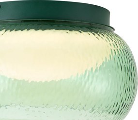 Plafoniera Art Déco verde con vetro e LED integrato dimmerabile a 3 fasi - Thimble