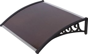 Pensilina Tettoia in Policarbonato Alveolare Fumè 160x120 cm Masi Marrone...