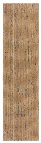 Passatoia blu/di colore naturale in iuta tessuta a mano 60x230 cm Jute Boucle Blue – Flair Rugs