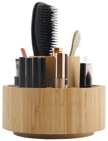 Organizer da bagno di colore naturale in bambù per cosmetici/girevole Isalys – MSV