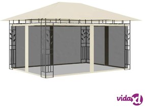 vidaXL Gazebo con Zanzariera 4x3x2,73 m Crema 180 g/m²