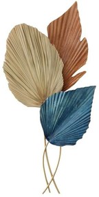 Decorazione da Parete DKD Home Decor Metallo Multicolore Moderno Foglia della pianta (49 x 12,7 x 103 cm)