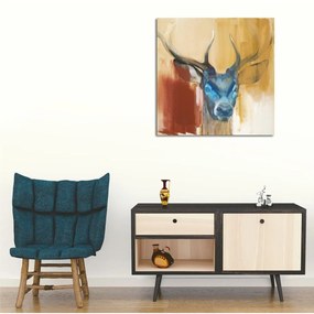 Quadro su tela Cervo colorato, 45 x 45 cm - Wallity