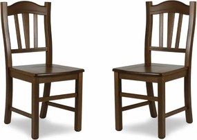 Sedia in legno massello con seduta legno Noce SILVANA set da 2